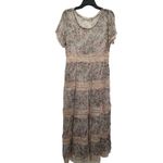 Soft Surroundings  Althea Maxi Dress Boho Lace Floral Brunch Short Sleeve Size 8 Photo 3