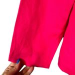 Jessica Howard Pink Floral Trim Opened Mock Neck Barbie Blazer Women Sz 14 VTG Photo 3