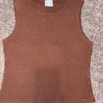 Blue Rain Sleeveless Ribbed Mock Neck Top | Brown | Size M Photo 0
