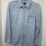 Talbots Denim Light Wash Button Up Long Sleeve Shirt Ladies Small Photo 0