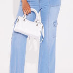 Elite Jeans 🆕 Stretch Flare Light Wash Denim Cargo Jeans Photo 0