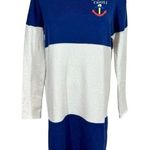 Bobo Choses Nautical Anchor Bi Color Striped Colorblock Knitted Sweater Dress Blue Photo 2