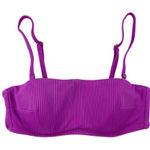 Shade & Shore Bright Purple Ribbed Bandeau Swim Bikini Top Size 32B Photo 0