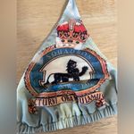 Vintage biker string bikini top, clasp back rhinestone eagle, no pads; 9 Photo 2