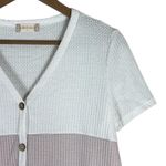 Altar'd State Altar’d State Tie Front Waffle Knit Top Womens M Colorblock Coastal Grandmother Photo 1