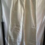 ZARA Pleated Wide Leg Frayed Cuff White Jeans Size 4 Photo 0