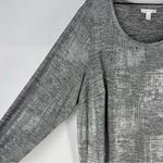 Westport 1962 Metallic Silver Semi Sheer Knit Scoop Neck Short Sleeve Top Photo 5