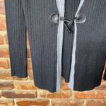 Donna Morgan  Black Gray Ribbed Knit Toggle Cardigan Sweater Women's Size Small Photo 2