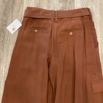 Forever 21 wide leg cargo trouser pants pleated belted rust brown small new NWT Photo 11