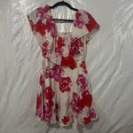 Amanda Uprichard White Floral Silk Off The Shoulder Dress Size Medium $275 Photo 1