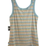 Eddie Bauer  Favorite Henley Tank Retro Button Top Womens Size Medium Glacier Photo 2