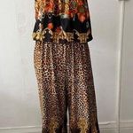 Italian baroque chain link Brown Orange Floral and Animal Print Jumpsuit Size M Size M Photo 0