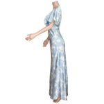 BHLDN  Leila Deep-V Flutter-Sleeve Satin Gown, Light Blue Sky Bouquet, 2 (US) Photo 6