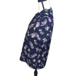 Loft Navy Blue Floral V neck Short Sleeve Blouse Puff Sleeves Photo 4