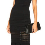 Alexis  Rilla Knit Midi Dress trumpet crochet black fall semi sheer size M Photo 0