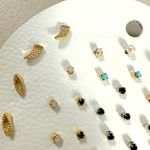 Free People Teeny Tiny Mega Stud Earring Set NWT
Gold Pearl Dainty Onyx Bohemian Photo 6