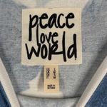 Peace Love World Sweatshirt Blue White Floral Print Pullover Top Comfy Casual S Photo 7