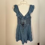 American Eagle NWT denim romper with cutout back and ruffle sleeves size S Photo 12