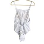 ANDIE The Paloma Ribbed One Pcs Swimsuit Sz M Lace Up White Feminine Retro NWT Photo 5