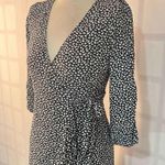 Abercrombie & Fitch black and white spotted true wrap long sleeve dress size xsp Photo 1