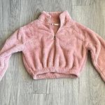 NWOT  Light Pink Faux Fur‎ Soft Quarter Zip Sweatshirt Size XS Photo 0