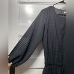 Waverly Grey | Sasha Check Pattern Drop Waist Blouson Mini Dress Black Sz Small Photo 3