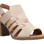 Toms Women's Majorca Woven Textile & Suede Heeled Sandals Neutral Tan Size 6.5 Photo 0