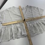 Urban Outfitters Shirt Womens Medium Ruffle Peplum Textured Short Sleeve Top Photo 3