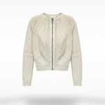 Vintage Sparrow Cream Cable Wool Knit Zip Photo 1