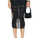 Mugler Mesh Bodycon Skirt in Black 34 New Cutout Midi Draped womens Size undefined Photo 0