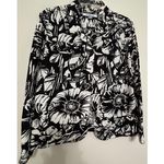 Croft & Barrow  Black and White Floral Jacket  Size XL Photo 2