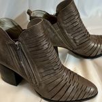 Donald Pliner DONALD J PLINER Elton Brown Pewter Leather Metallic Ankle Bootie Boots Sz 9 Photo 0