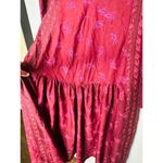 DEREK LAM COLLECTIVE Red Floral Chiffon Keyhole Empire Waist Midi Dress Size 44 Photo 9