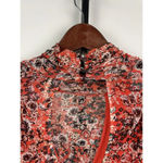 Free People  All Dolled Up Mesh Floral Mock Neck Top‎ Blouse Size XS Open Back Photo 10