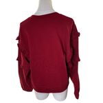 Rebecca Minkoff Rebecca Minkoff Red Cotton Terry Sweatshirt Ruffle Sleeve Pullover Top S Photo 8