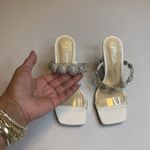 Betsey Johnson  Womens Troy Embossed Clear Straps 3.5” Heels Slide Sandals - 6M Photo 6