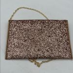 Olivia Miller  Rose Gold Glitter Envelope Clutch Detachable Chain Shoulder Strap Photo 2