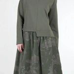 Lands Downunder Olive Green Tie Dye Sweatshirt Dress Made in Italy Women’s Small Photo 0