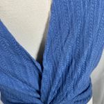 O'Neill  Hilda Blue Puff Sleeve Textured Wrap Front Crop Top Size‎ Large New Photo 5