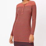 Loft Striped Henley Midi Dress Photo 0