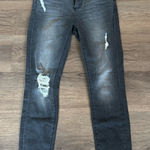 Articles of Society Distressed Black Wash Skinny Jeans Raw Hem Denim Photo 0