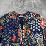 Amanda Uprichard Shirt Womens Small Navy Red Floral Flower Blouse Bloomcore Photo 3