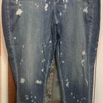 Lane Bryant Women Plus Distressed Bleach Splatter Boyfriend Blue Jeans -28 Photo 0
