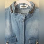 VTG SUSIELADY MOTO Denim Jacket Coat L Blue Faded Distressed Retro Trucker Y2K Size L Photo 8