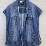 Liverpool  Women's Blue Denim Vest Button Front Size XS Rainier Wash 100% Cotton Photo 13