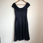 Eliza J 100% Silk Side Ruched Pleated Cap Sleeve Sheath Evening‎ Dress Si… Black Size 4 Photo 3