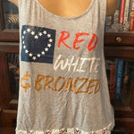 Miss Chievous screen print tank with lace at bottom Photo 0