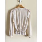Gimmicks by BKE Top Lace Crochet Button Romantic Cottage ivory Blouse Small Photo 3