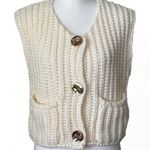 Chunky Knit Sweater Vest Gold Size M Photo 0