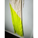 SAN SLOANE White Lime Green Satin Slip Style Cowl Neck Dress Size Small Photo 8